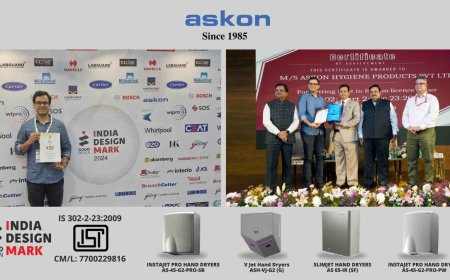 Askon Becomes India’s First Company With BIS Certification (ISI Mark) And India Design Mark For Hand Dryers