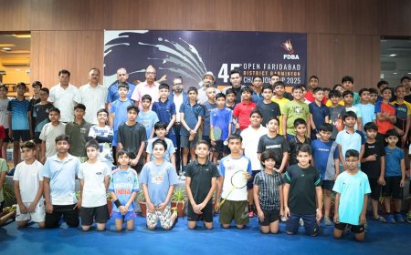 Over 550 players compete at Manav Rachna International School Sector14 in 45th FDBA Badminton Championship