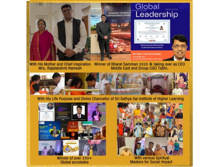 Dr. Karthik Ramesh Honored with Bharat Samman 2025 amidst Major Career Growth as Group Chief Growth Officer & CEO Middle East Tabhi