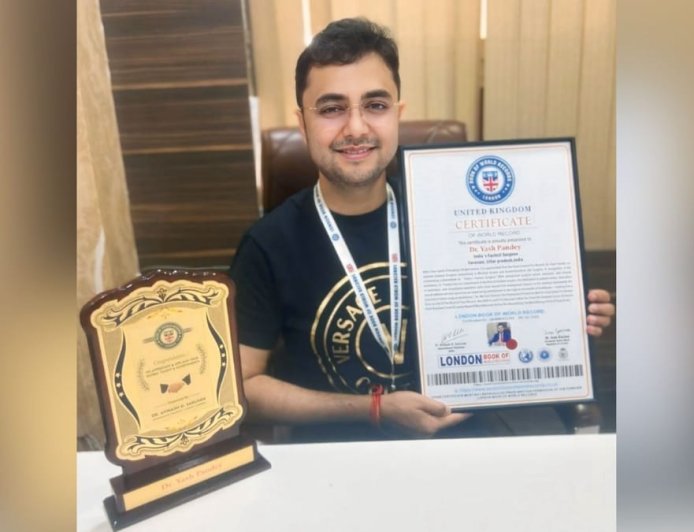Dr. Yash Pandey Honoured by London & Asian Book of Record for 1000 Surgeries in 100 Days