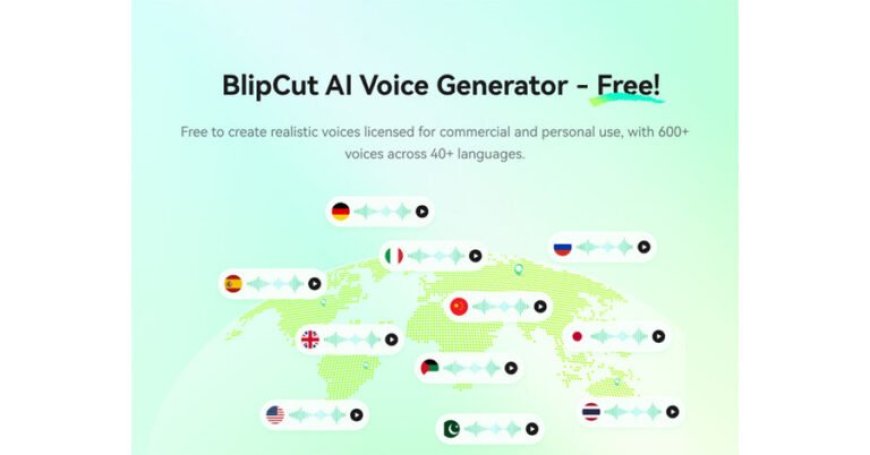 BlipCut Launches Free AI Voice Generator to Create Realistic Commercial Voices