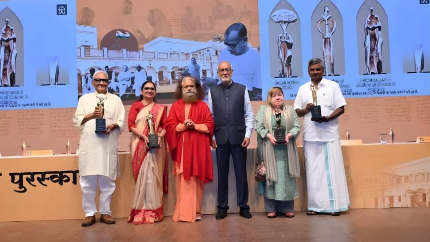 47th Jamnalal Bajaj Awards Recognize Gandhian Warriors in Presence of the Chief Guest HH Swami Chidanand Saraswati