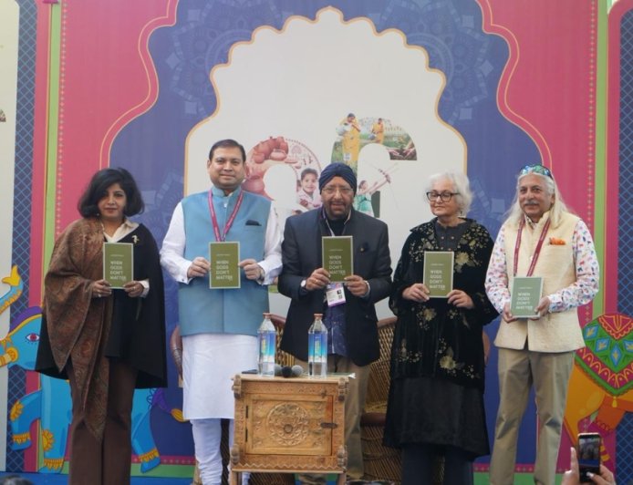 Anthology ‘When Gods Don’t Matter’ unveiled at the Jaipur LitFest 2026 by culturist Sundeep Bhutoria