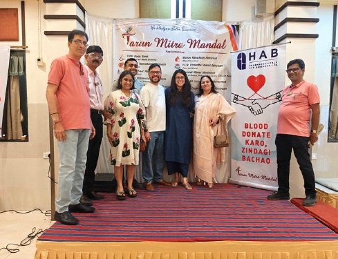 Tarun Mitra Mandal Unites Community Volunteers in a Large-Scale Blood Donation Drive Organised by HAB Pharma