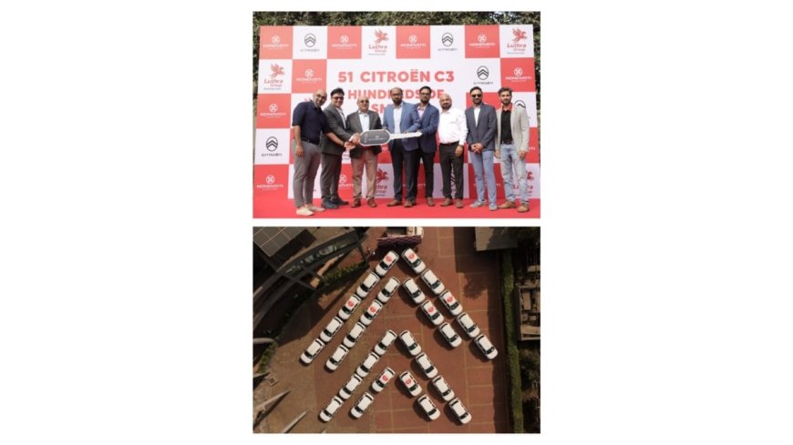 Nanavati Citroën Creates Corporate Mobility Milestone with Delivery of 51 Citroën C3 Cars to Luthra Group in Surat